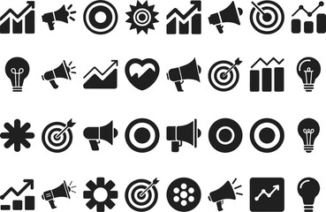 Business Icons Growth Marketing Strategy  Innovation Graphics