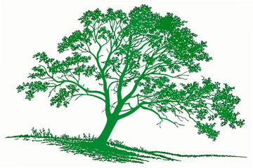 green tree isolated on white