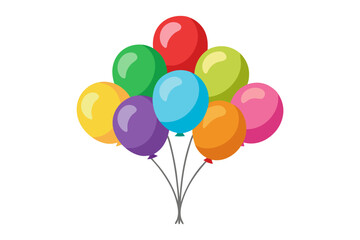 colorful balloons isolated on white