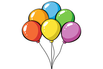 colorful balloons isolated on white background