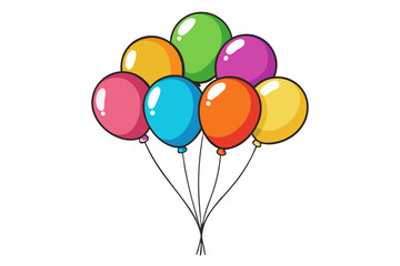colorful balloons isolated on white