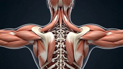 Healthcare Educational Animation of Human Spine and Muscular System in High-Resolution 4K