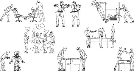 Corporate office humor: funny business situations and daily life.