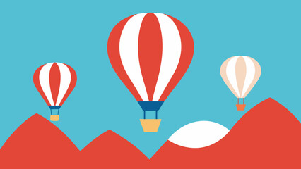 Naklejka premium Turkish Hot Air Balloons Cappadocia Skies Vector Illustration