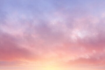 Fototapeta premium Pastel Sky at Sunrise, Soft Clouds and Colors.