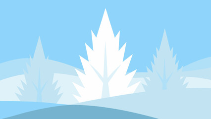 Obraz premium Hoar Frost on Winter Morning Delicate Nature Vector Illustration