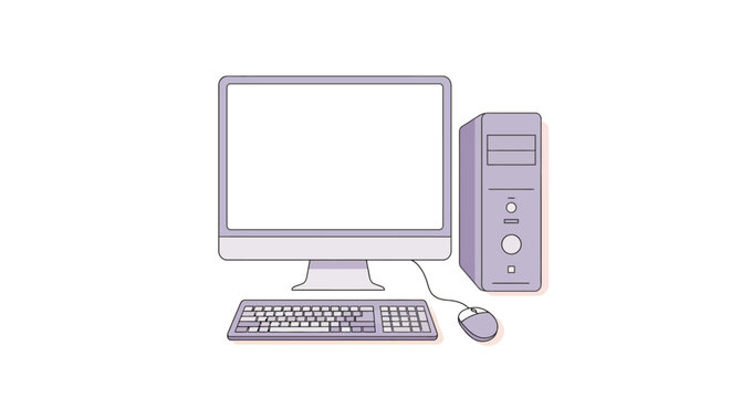 Modern desktop computer setup with blank screen ready for work or creative projects, clean design