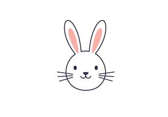 Obraz premium Adorable cartoon bunny face perfect for Easter, spring, or playful designs, offering a touch of charm and joy