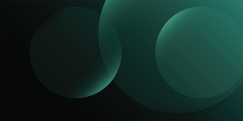 Modern dark green background with overlapping circular shapes. The background is smooth and gradient. Minimal abstract circles vector gradient background.Eps 10