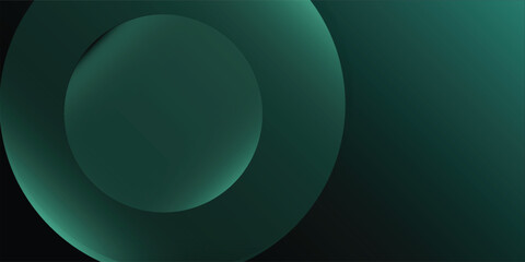 Modern dark green background with overlapping circular shapes. The background is smooth and gradient. Minimal abstract circles vector gradient background.Eps 10