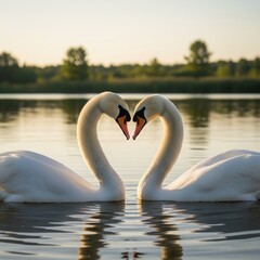 Fototapeta premium swans on the lake