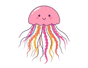Cute cartoon jellyfish