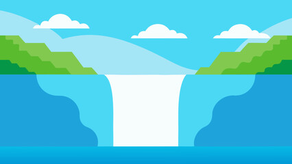 Majestic Niagara Falls Vector Illustration Powerful Waterfall Background Design