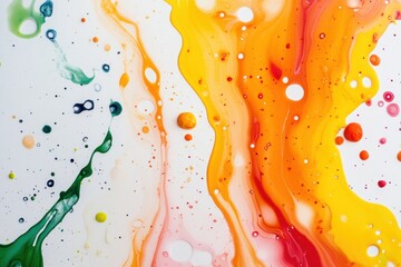Vibrant Abstract Fluid Art with Swirls and Colorful Bubbles