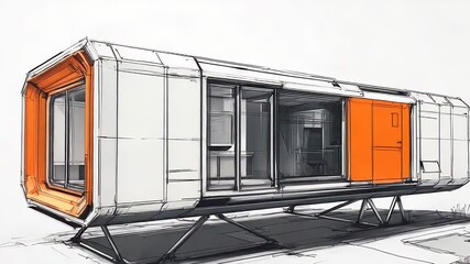 Modern sustainable prefab tiny home representing minimalist living