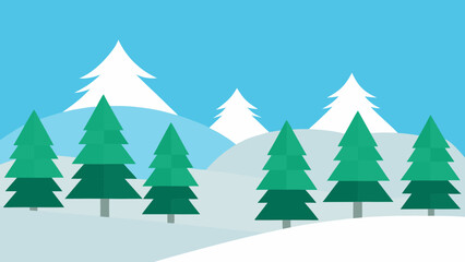 Obraz premium Majestic coniferous forest covered in snow a beautiful serene winter landscape
