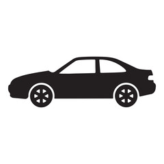 Black Car Silhouette Vector Image Clean Cut Vehicle Illustration Modern Transportation Icon Symbol Graphic Element Design Automotive Industry Representation