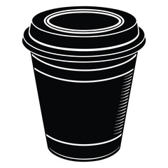 Isolated disposable paper coffee cup vector illustration on white background
