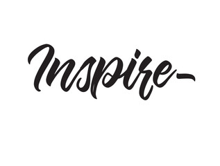 Inspire colligraphic in silhouette white background.
