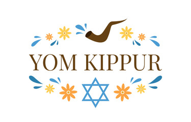 Yom Kippur greeting card or background. vector illustration.