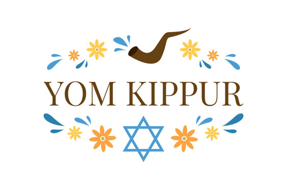 Yom Kippur greeting card or background. vector illustration.