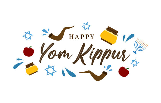 Yom Kippur greeting card or background. vector illustration.