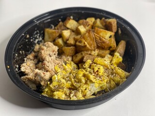 scrambled eggs and black pepper