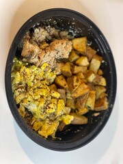 scrambled eggs and black pepper