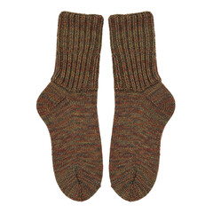 Pair of warm knitted wool autumn socks