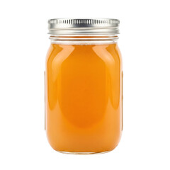 Mason jar of orange juice or honey
