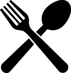 Simple fork and spoon cutlery meal icon