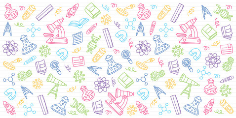 Hand drawn science element doodle illustration