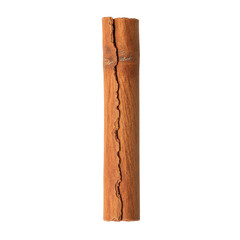 Single aromatic cinnamon stick spice isolated
