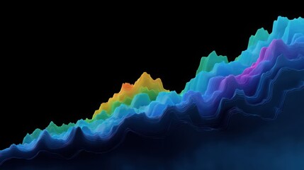 Colorful wave-like patterns on a dark background, representing data or abstract concepts.