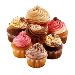 Cupcake Delight: A mouthwatering assortment of vibrantly frosted cupcakes. Each baked treat, a testament to the art of baking, awaits to tempt every sweet tooth.