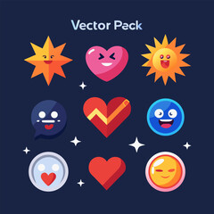  Social Media Animated Reaction Badges Vector Pack