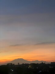 sunset view with mountain in the city
