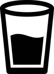 Simple glass full of water icon