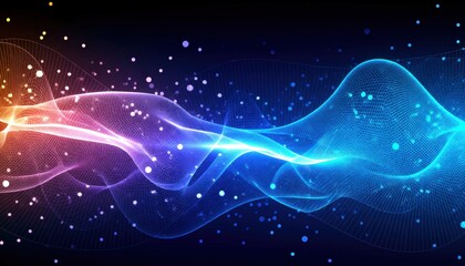 Obraz premium Abstract Blue and Orange Wave Background Futuristic Digital Design