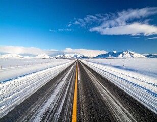 Winter Landscape with a Long Road
