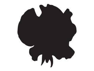  Sweet Pea flower Icon in silhouette top view white background.