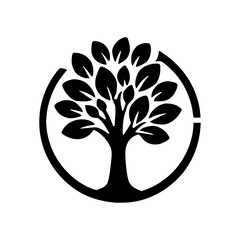 Elegant minimalist tree logo design offering a fresh, natural aesthetic to promote growth, life and nature