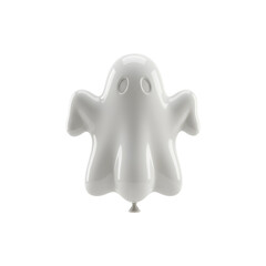 Fototapeta premium Floating White Ghost Cartoon Figure for Spooky Hallween Haunted House Party Decorations