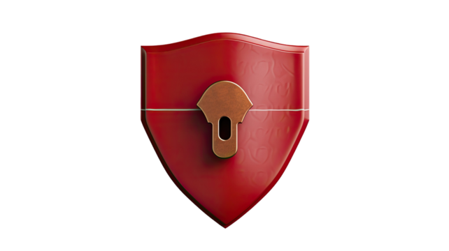 Firewall shield with keyhole secure protection icon on white background