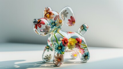 balloon dog animal party decoration isolated on transparent background