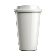 Blank Coffee Cup on White Background for Design and Mockup Use