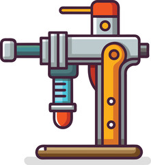 Stylized illustration of a laboratory pipetting machine