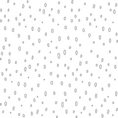Endless pattern of dots and spots of irregular shape, scattered on a white background