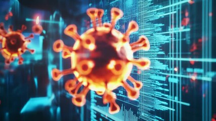 Coronavirus variant tracking through futuristic interface showing medical data analysis - Powered by Adobe