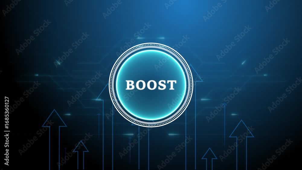 Wall mural boost optimization background.seo concept head up display (hud ui) panel and futuristic technology b